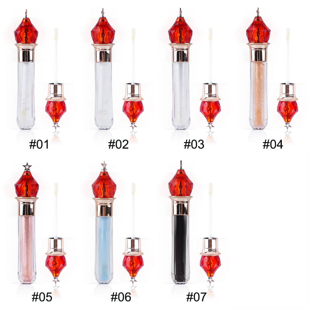7 color lip gloss clear shimmer black moisturizing vegan diamond lipgloss