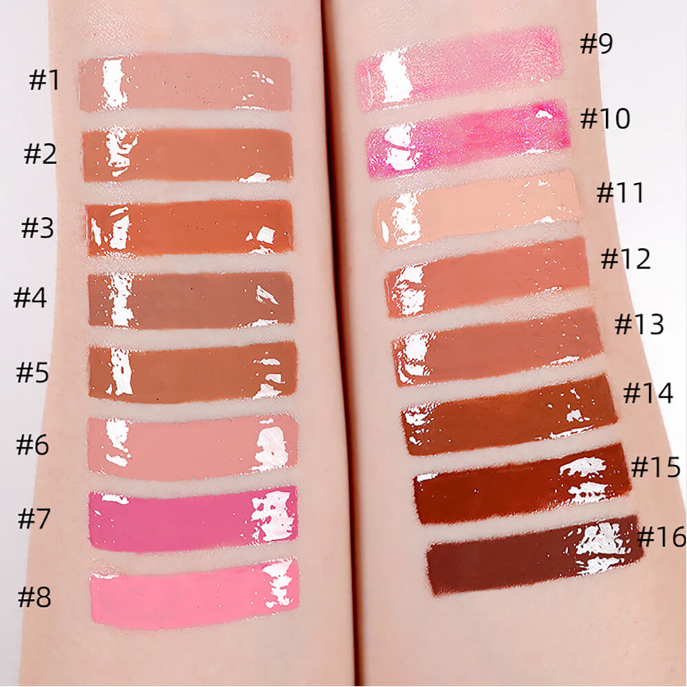 16 color nude lip gloss lip glaze high pigment vegan moisturizing