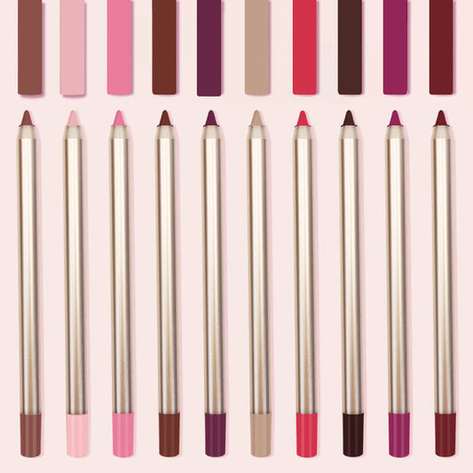 15 color matte lip liner gold lip pencil waterproof high pigmented