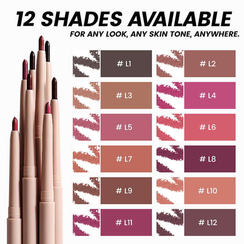 12 color lip liner matte lip line nude lip pencil waterproof long-lasting