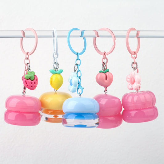 5 Flavors Cute Lip Mask Jar Charm Keychain Lip Cream Moisturizing Fruit Lip Care