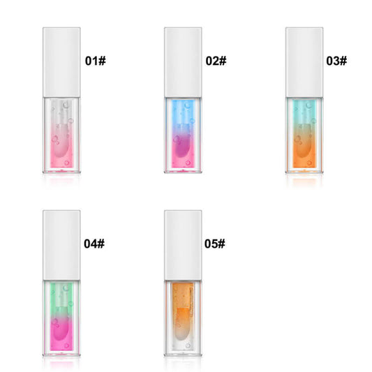 5 color lip oil lip plumping two-color plant fruit lip gloss moisturizing