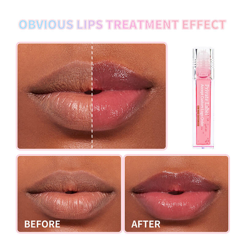 4 color lip oil roll-on clear lip gloss fruity flavored moisturizing