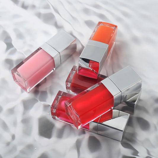 34 colors lip oil fruit lip gloss lip plumping oil vegan moisturizing silver-plated tube