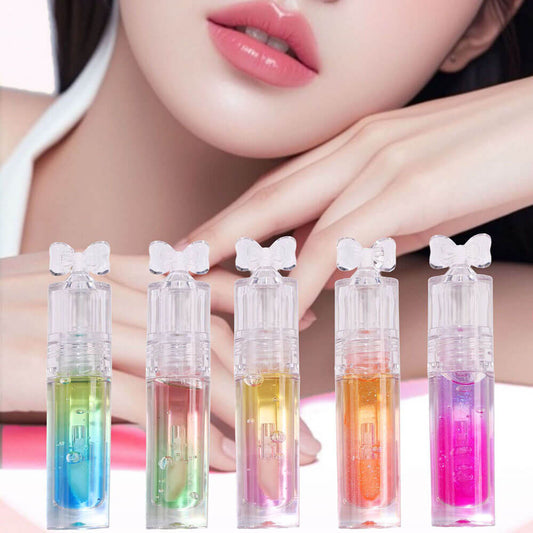 5-Color Plumping Lip Oil Dual-Tone Botanical Fruit Lip Gloss Color-Changing