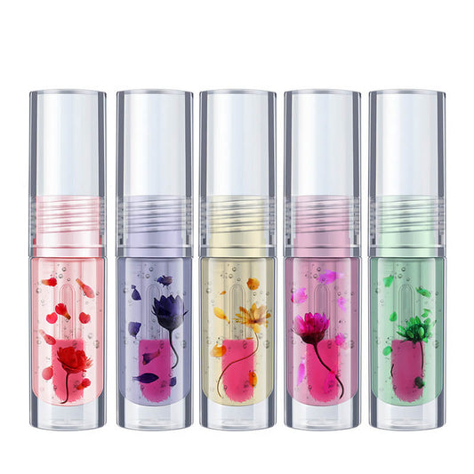 5 color lip oil magic color-changing lip gloss daisy flower Valentine's Day