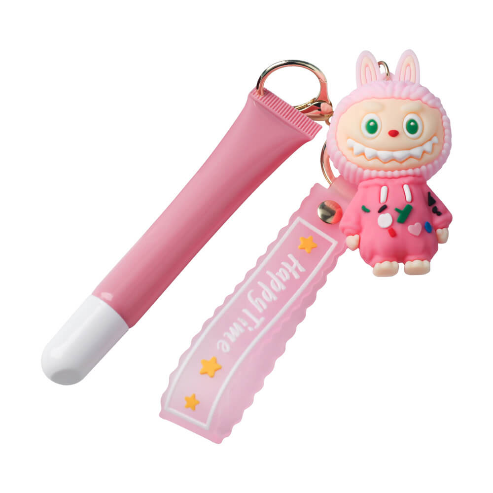 6 color polypeptide lipgloss LABUBU keychain cute lip oil