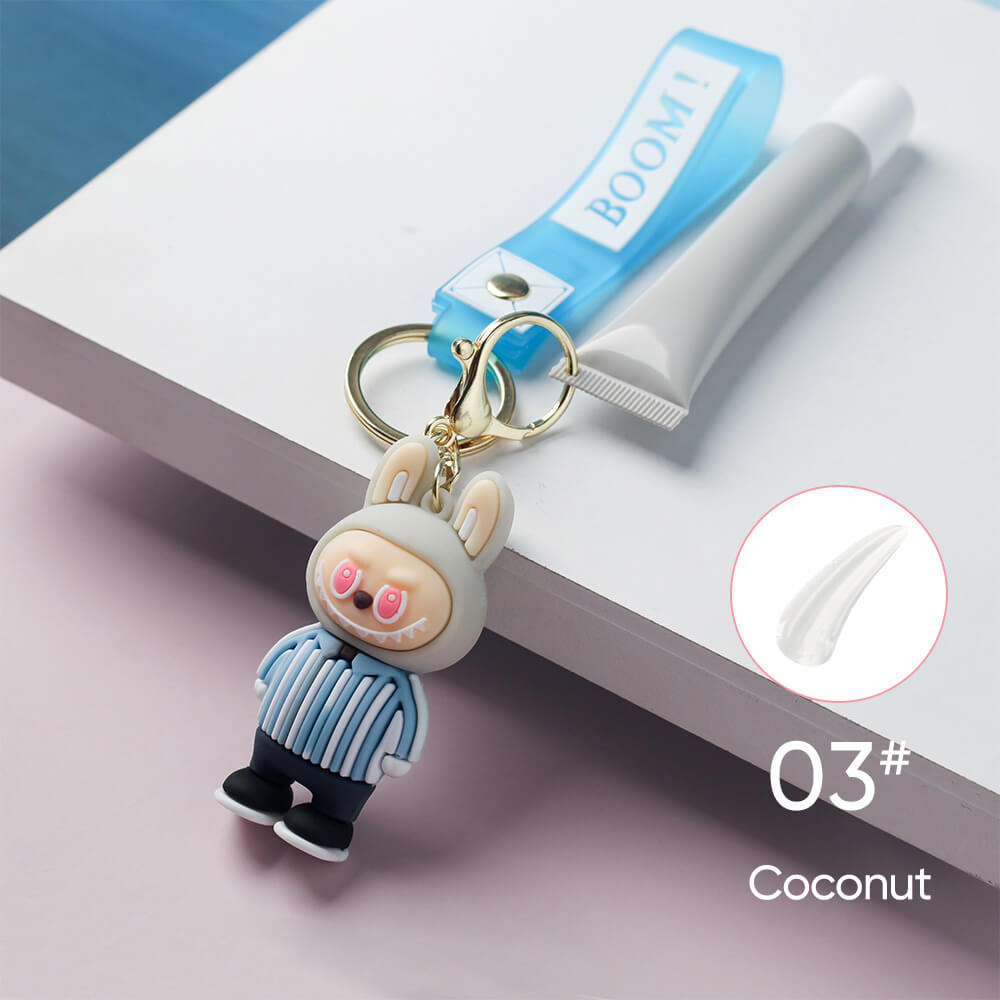 6 color polypeptide lipgloss LABUBU keychain cute lip oil