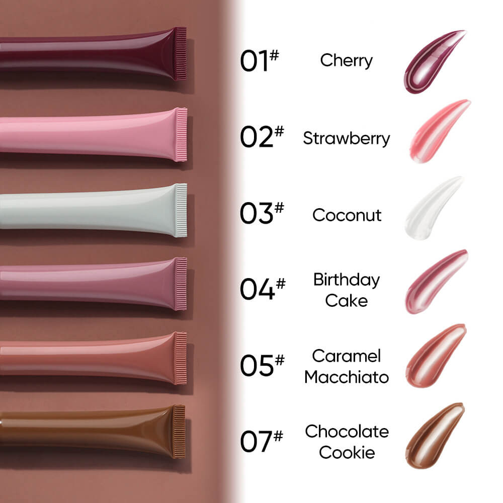 6 color polypeptide lipgloss LABUBU keychain cute lip oil