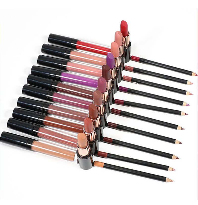 10 color 3 in 1 lip set matte lipstick lip stain lip liner gift kits