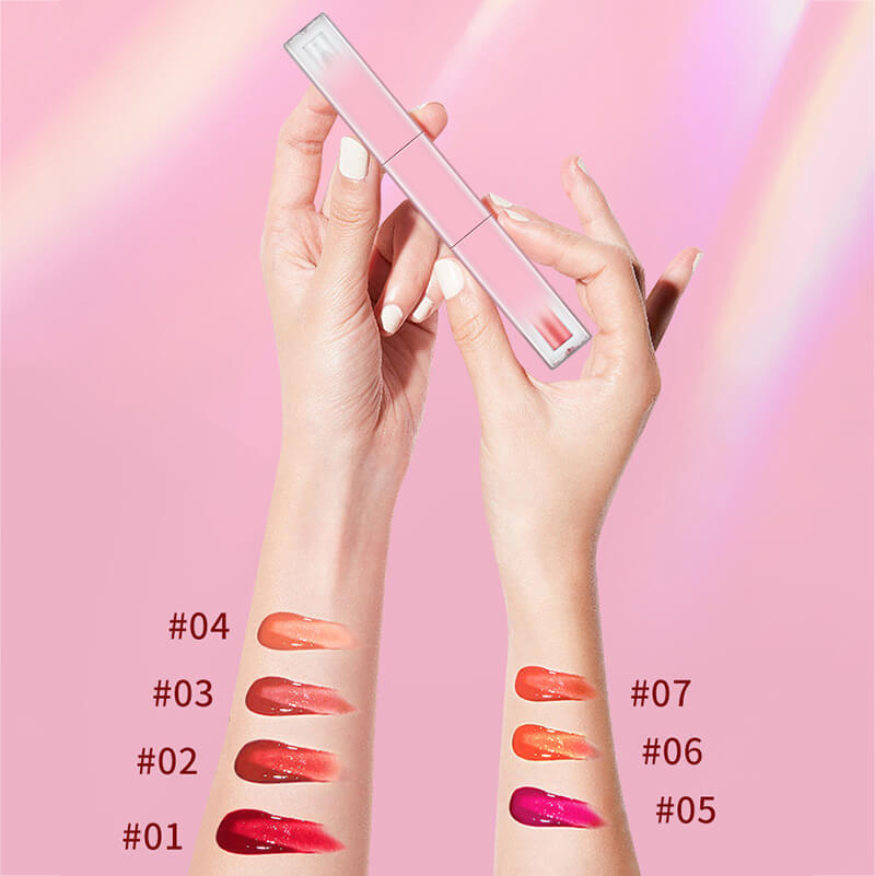 7 color lip gloss double-ended lip tint & lip oil long lasting vegan