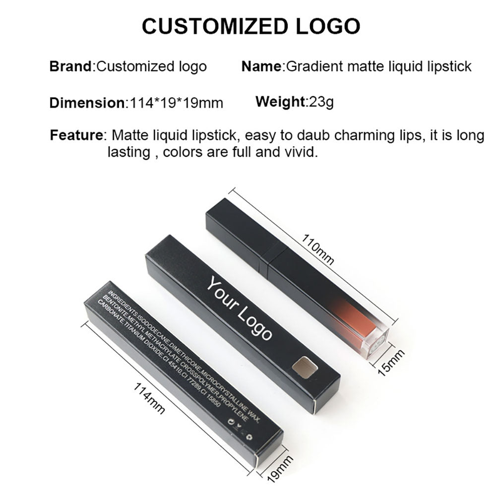 125 Color Liquid Lipstick Matte Waterproof Long Lasting Gradient Tube