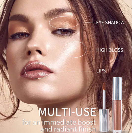 6 color liquid eyeshadow face highlighter shiny lip gloss brightening