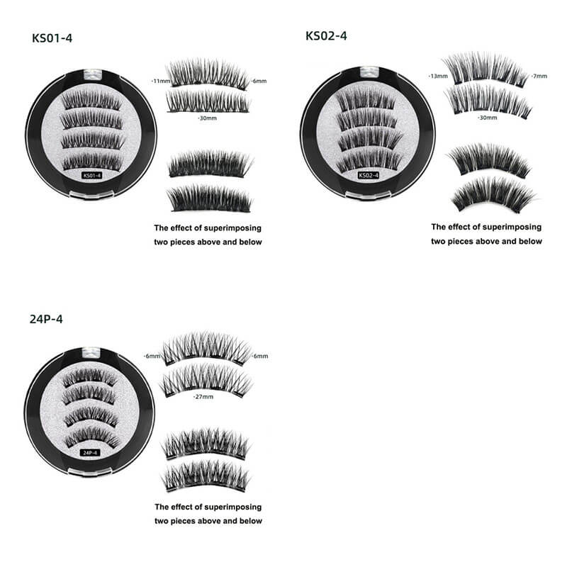 Magnetic false eyelash quantum magnet 3d dense glue-free lash
