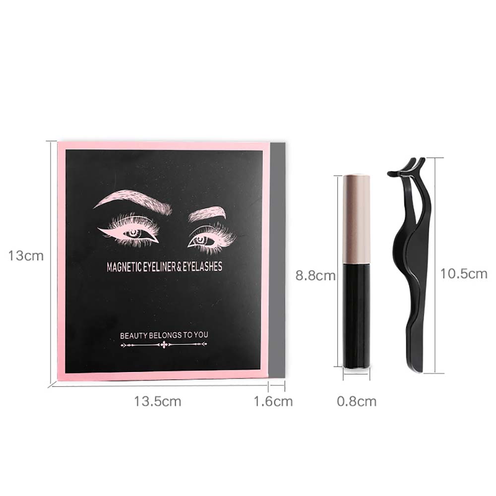3D magnetic eyelash kit mink false eyelash eyeliner tweezer set natural