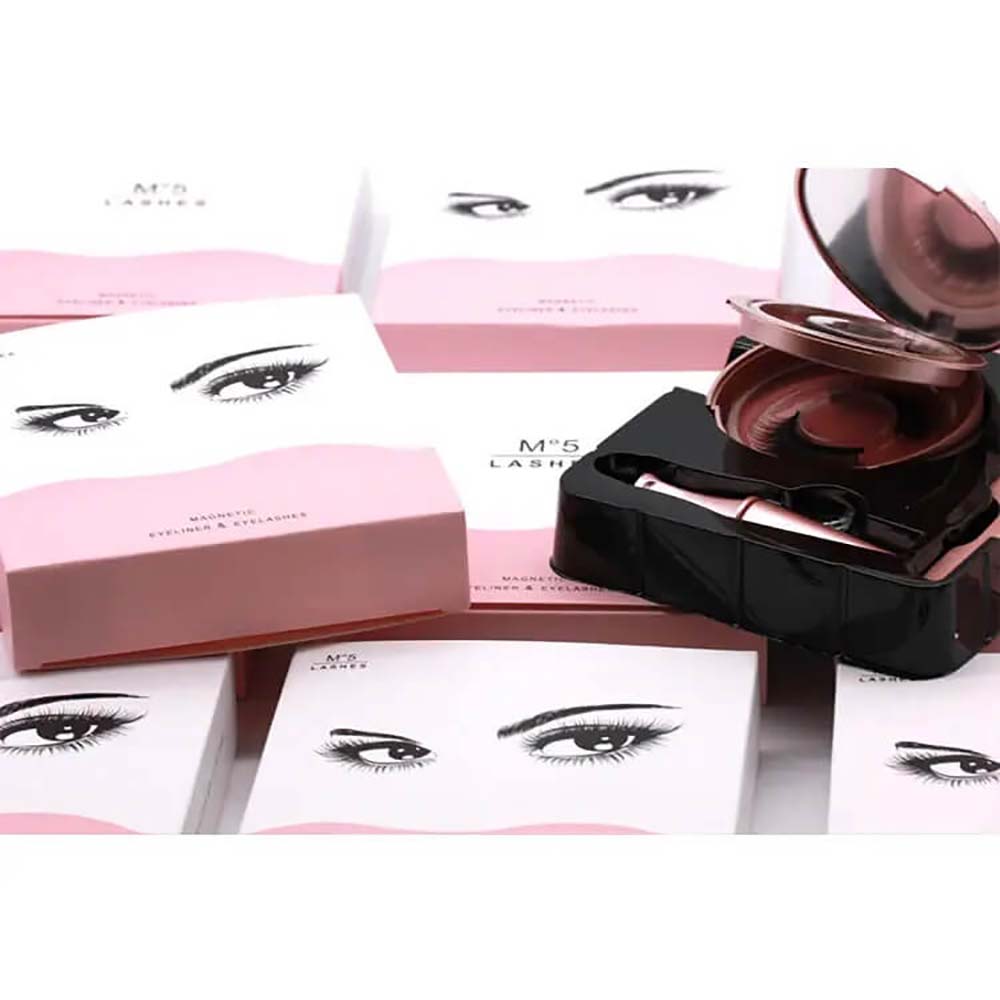 3D magnetic false eyelash set lash eyeliner tweezers kit natural