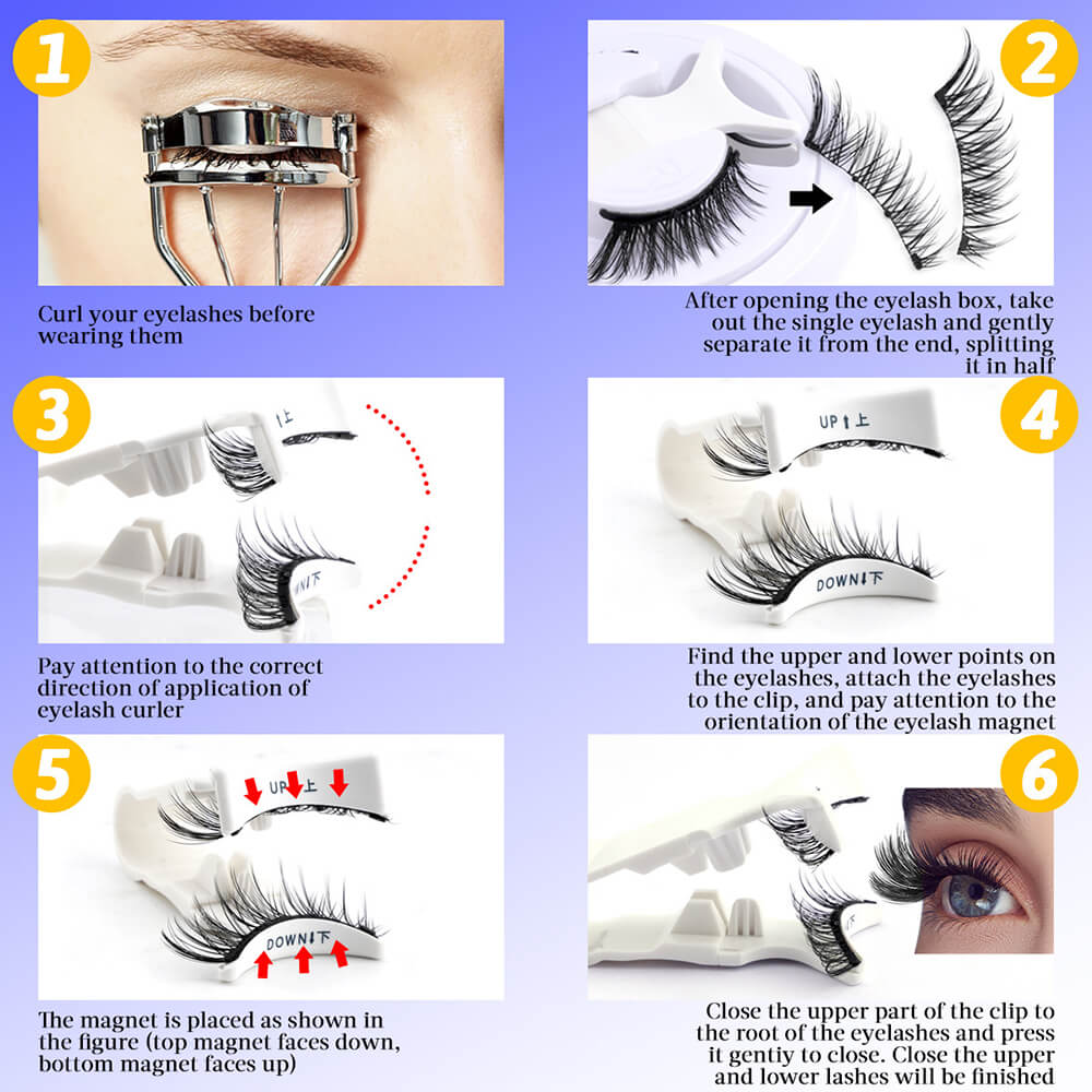 Magnetic false eyelash magnet eyelashes reusable waterproof natural thick glue-free