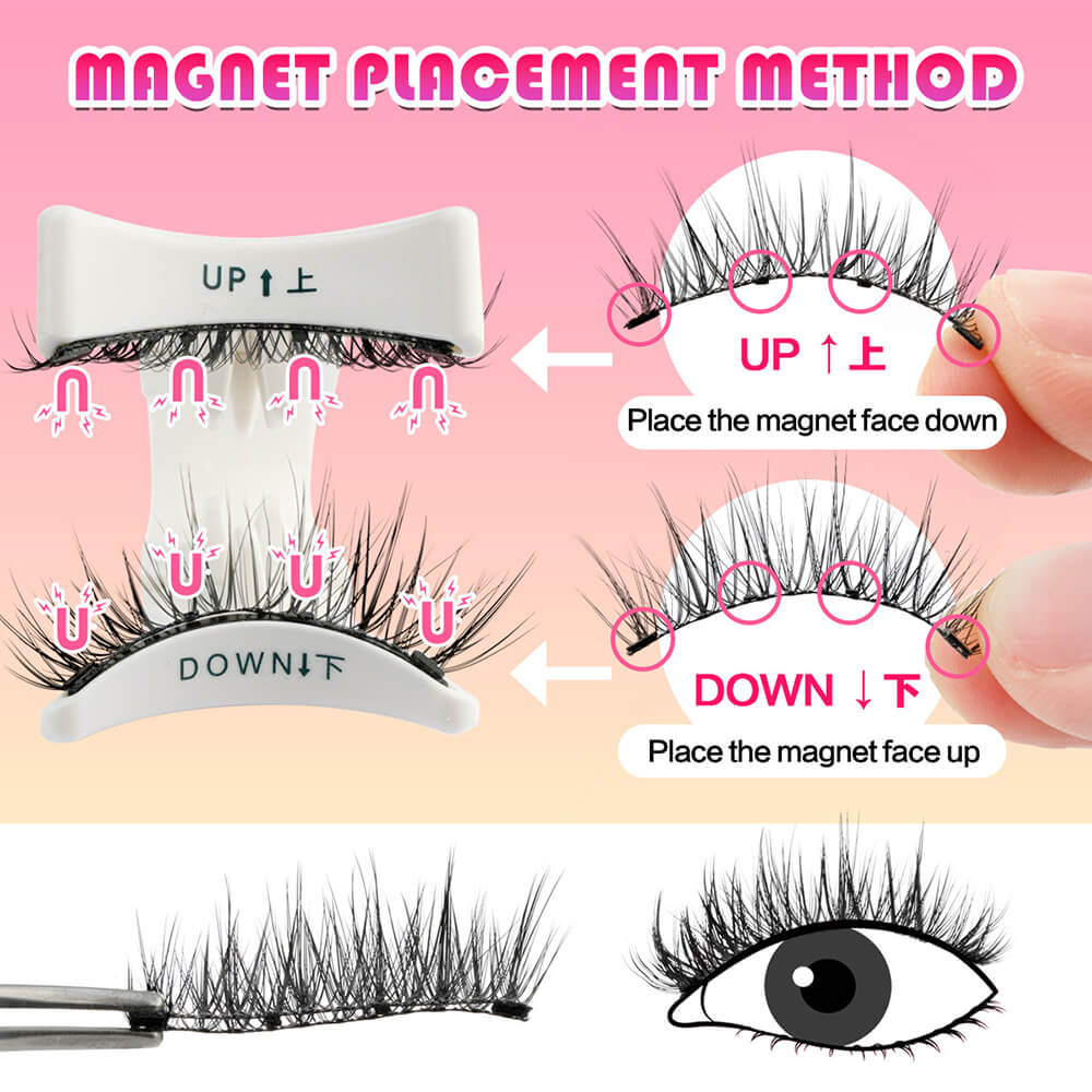 Magnetic false eyelash magnet eyelashes reusable waterproof natural thick glue-free