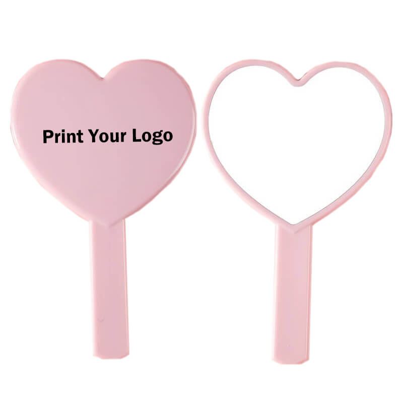 4 color heart-shaped makeup mirror love handheld portable handle mirror 16*10.5cm