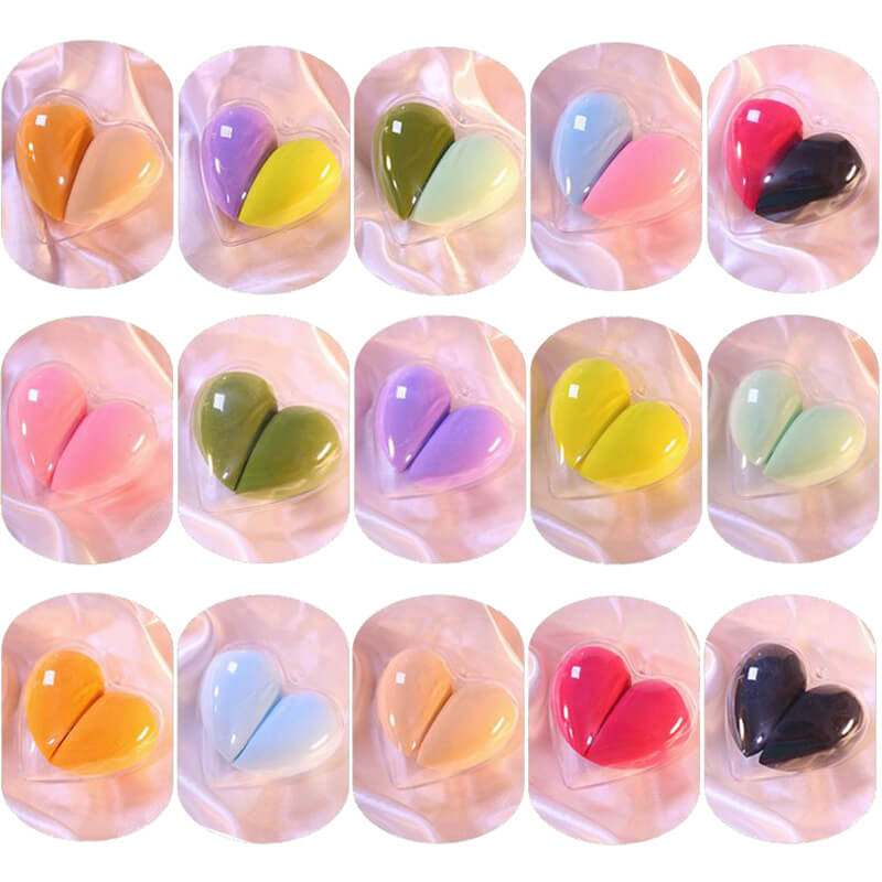 2 in 1 makeup sponge beauty blender powder puff heart-shaped soft