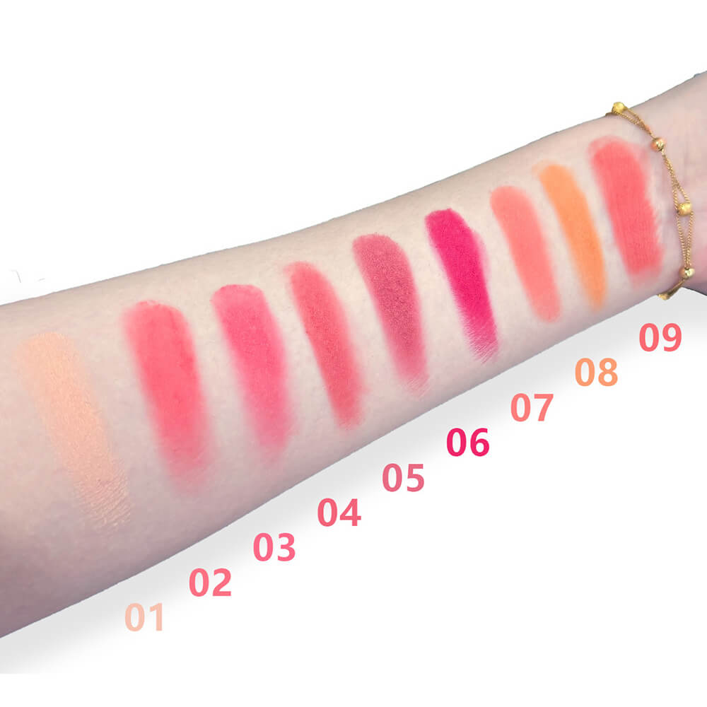 9 color blush palette cheek brighten powder high pigmented waterproof