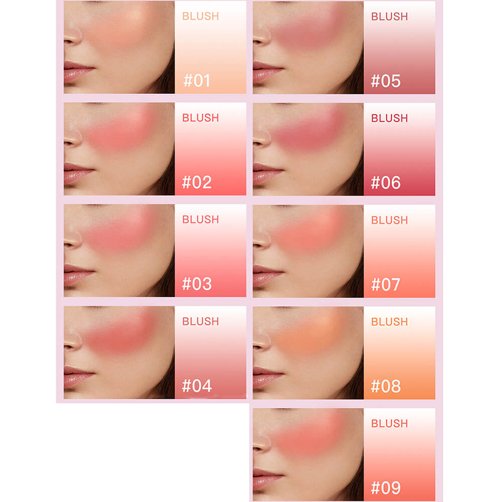 9 color blush palette cheek brighten powder high pigmented waterproof