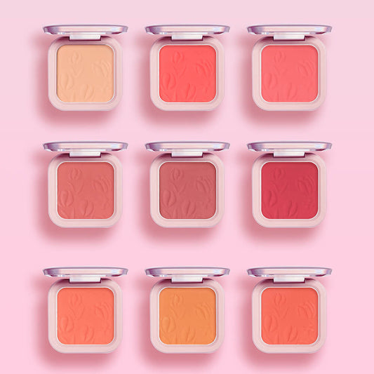 9 Color Blush Palette Cheek Brighten Powder High Pigmented Waterproof