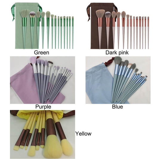 13 pcs makeup brush set beginner travel soft brushes portable