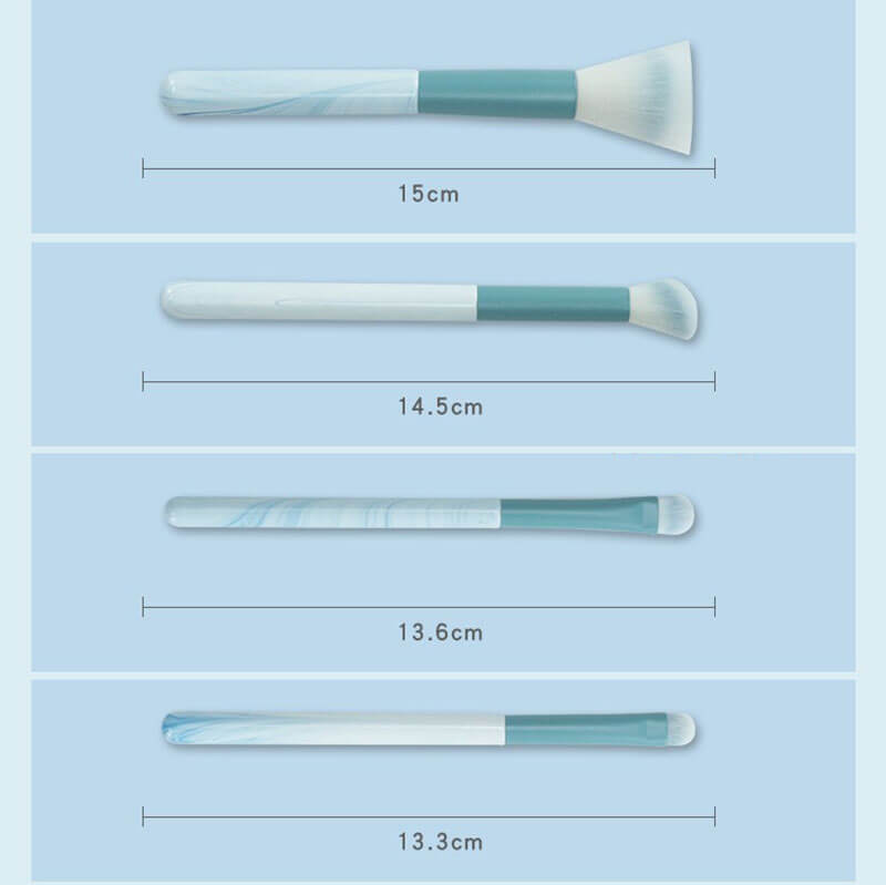 12 pcs makeup brush set soft beginner blue beauty brushes
