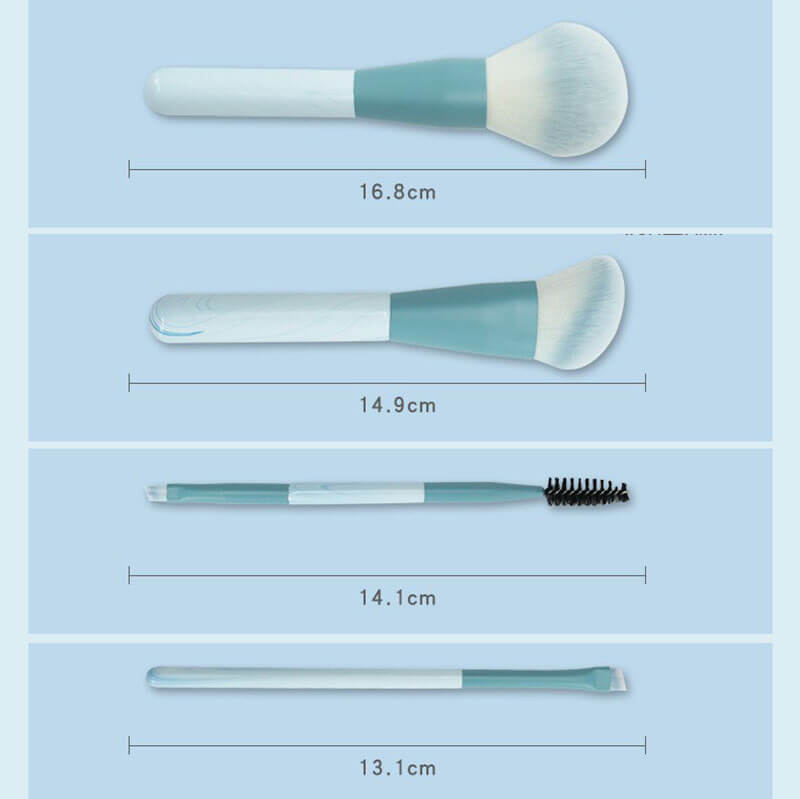 12 pcs makeup brush set soft beginner blue beauty brushes
