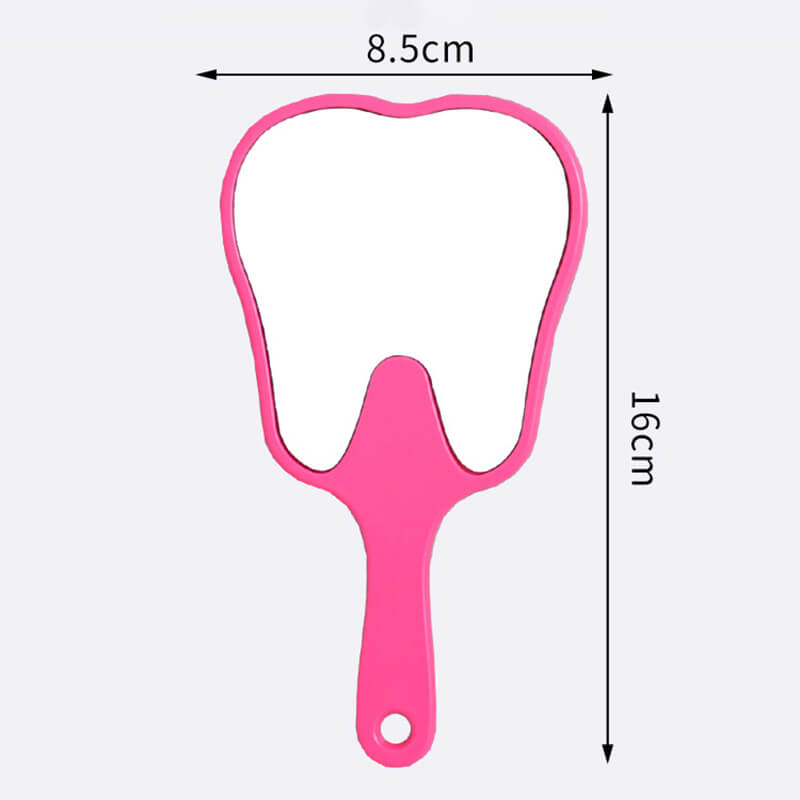 6 color makeup mirror cute teeth handle mirror advertising dental handheld 16*8.5cm