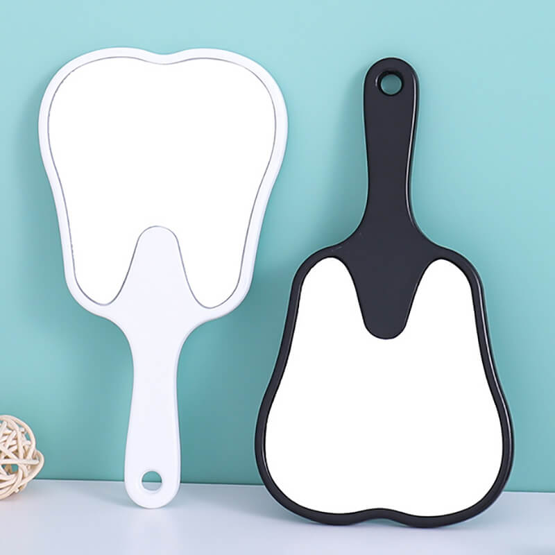 6 color makeup mirror cute teeth handle mirror advertising dental handheld 16*8.5cm