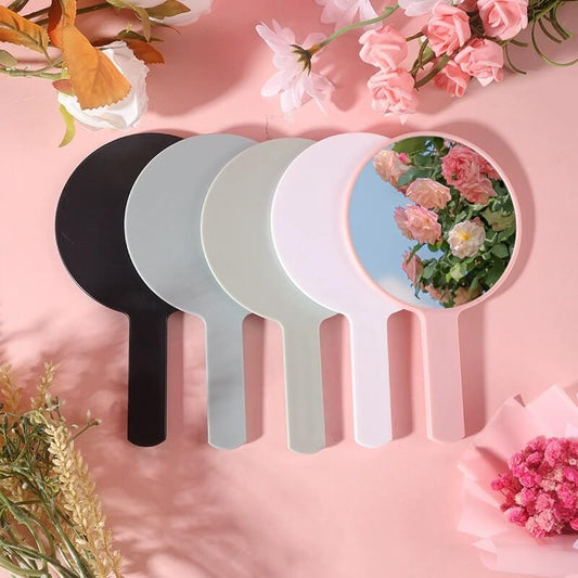5 color makeup mirror round shape dressing portable handheld mirrors 10*17cm