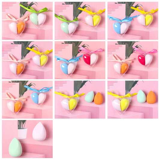 2 in 1 makeup sponge beauty blender powder puff heart-shaped soft
