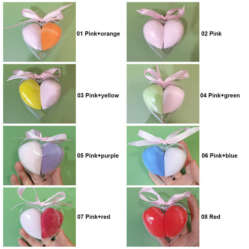 2 in 1 makeup sponge beauty blender powder puff heart-shaped soft