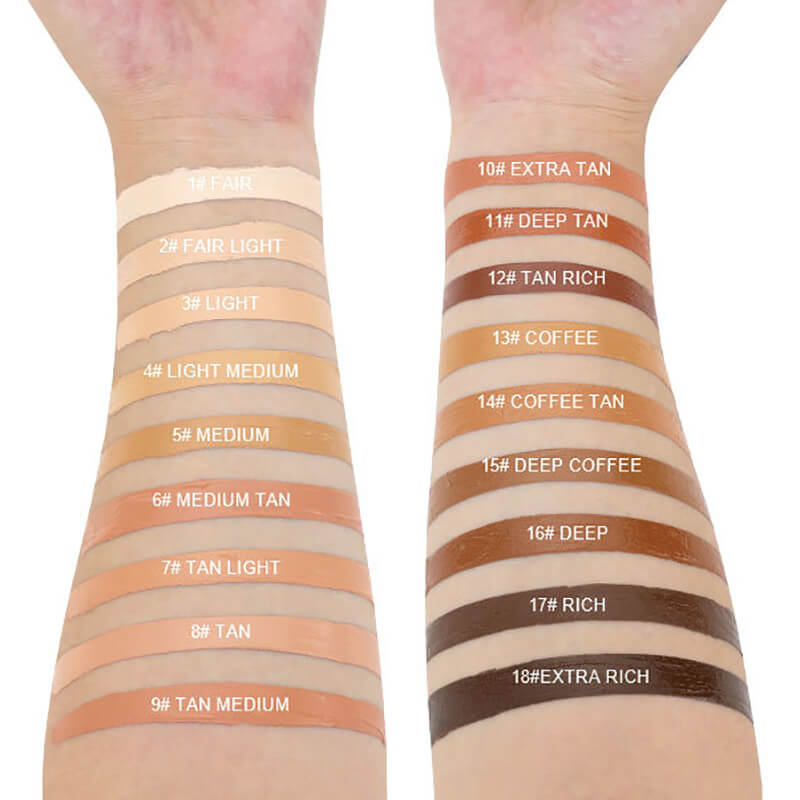 18 color liquid foundation makeup base full coverage waterproof vegan