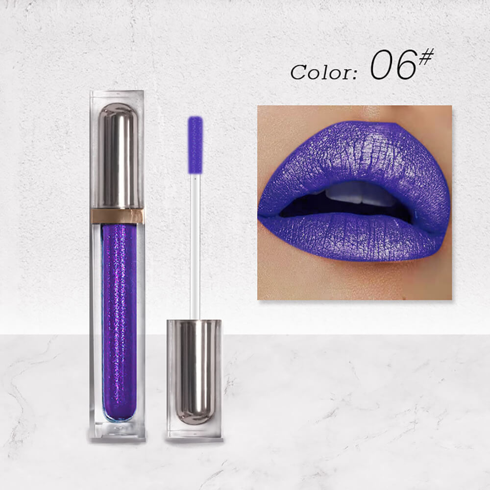 6 Color Matte Liquid Lipstick Metallic Chameleon Long Lasting Waterproof
