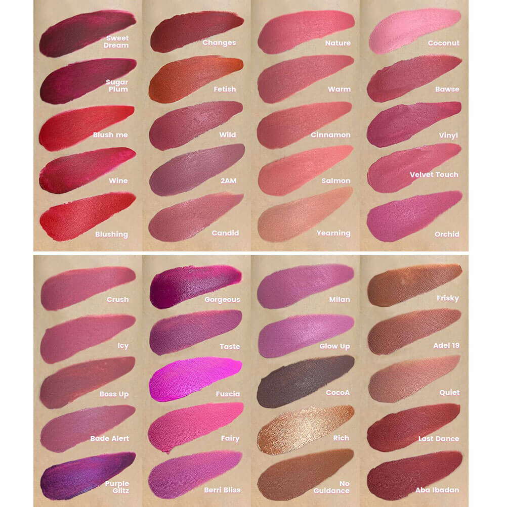 40 color matte liquid lipstick waterproof non-stick long lasting (color 01-30)