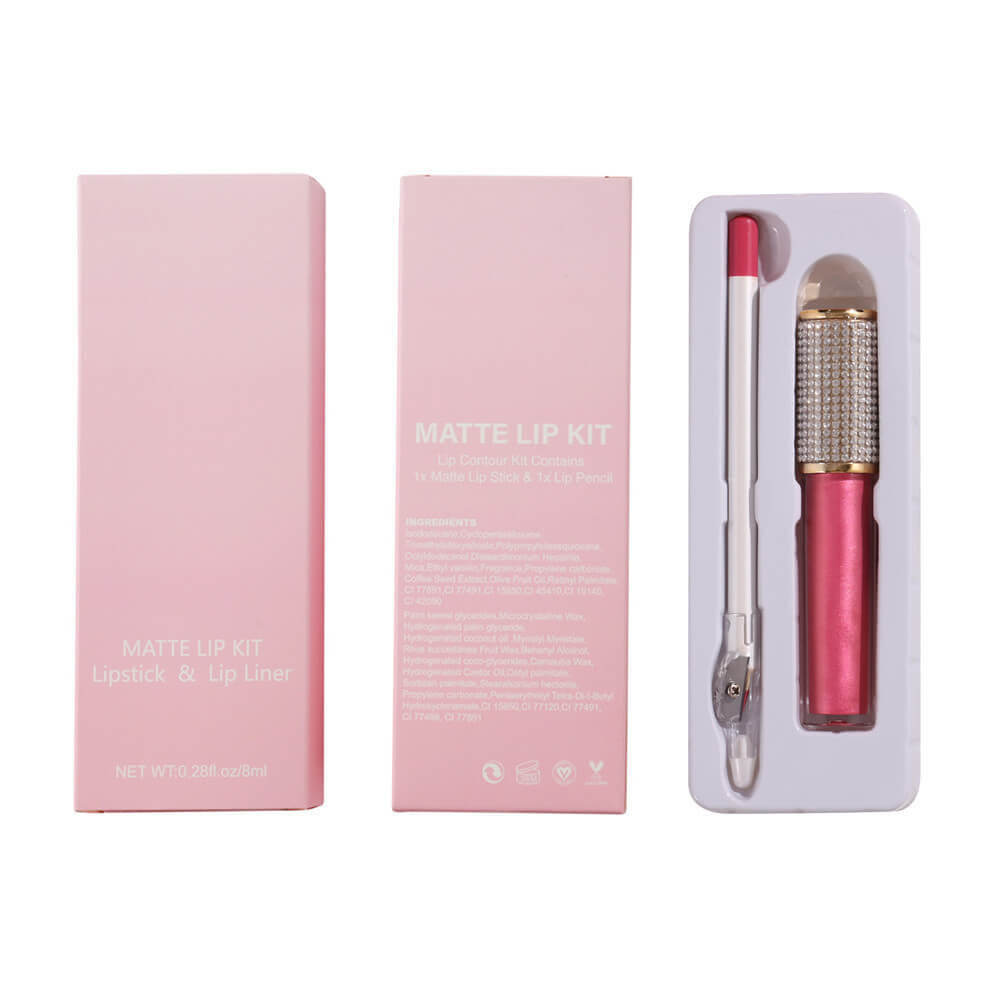 20 color matte liquid lipstick lip liner set diamond long lasting