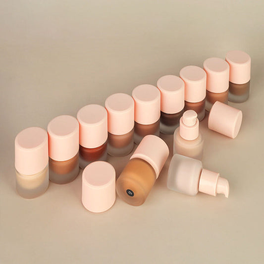 12-Shade Liquid Foundation High-Coverage Long-Lasting Flawless Waterproof 15ml