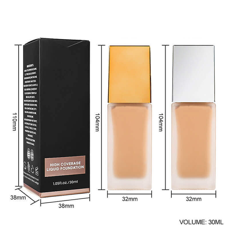 10 color liquid foundation full coverage matte waterproof gold tube