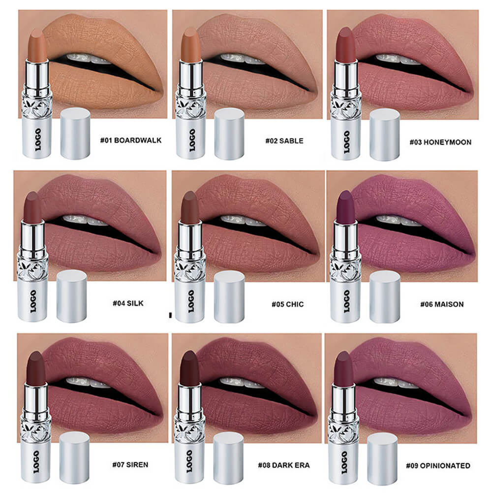 24 color matte lipstick cream waterproof long lasting silver tube