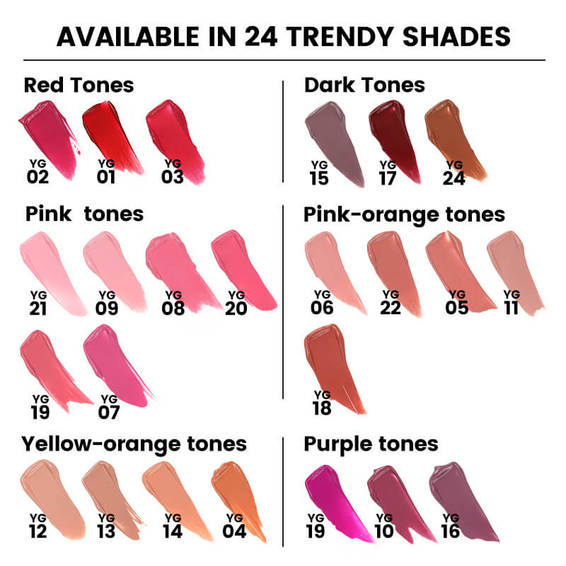 24 color matte liquid lipstick non-stick long lasting square tube