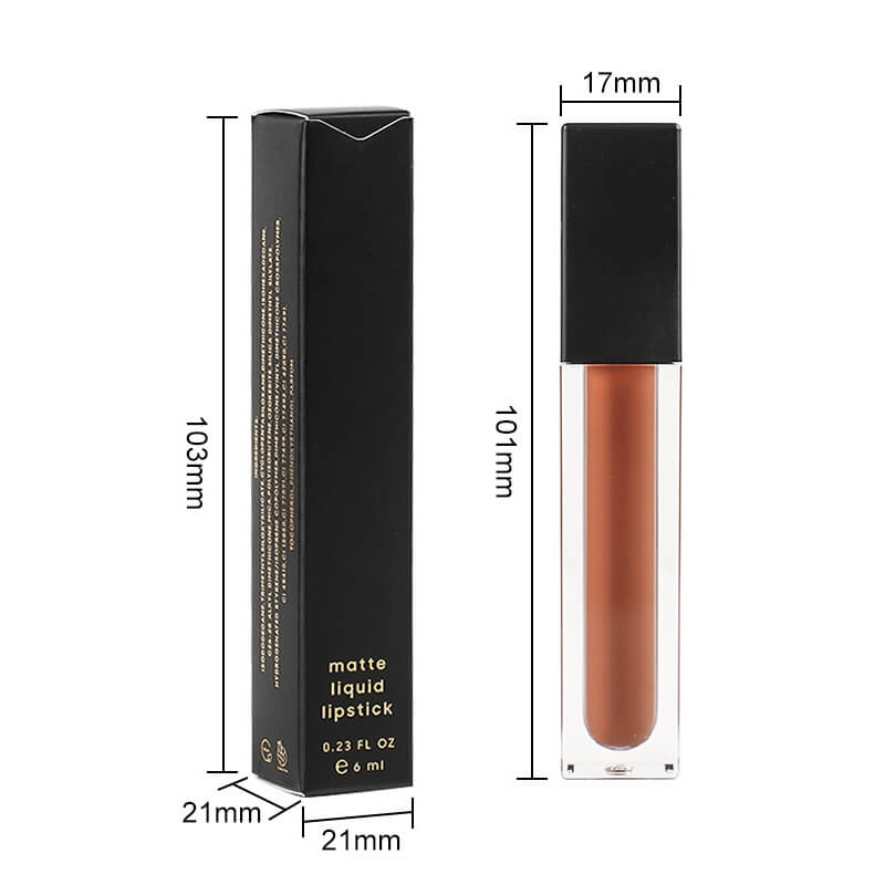 Rouge à lèvres liquide mat 24 couleurs, longue tenue, sans transfert, en tube carré