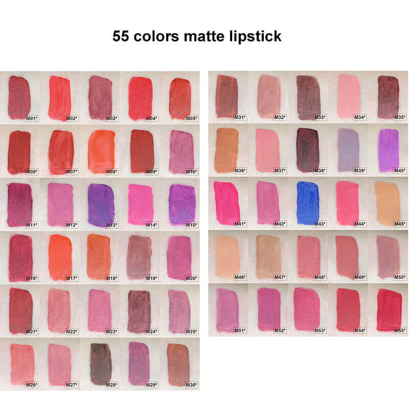 55 color matte liquid lipstick waterproof high pigmented (color 28-55)