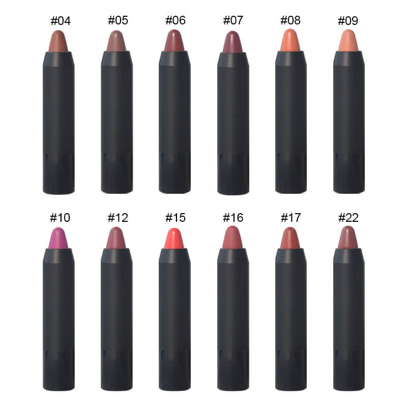 12 color crayon lipstick matte velvet moisturizing long-lasting