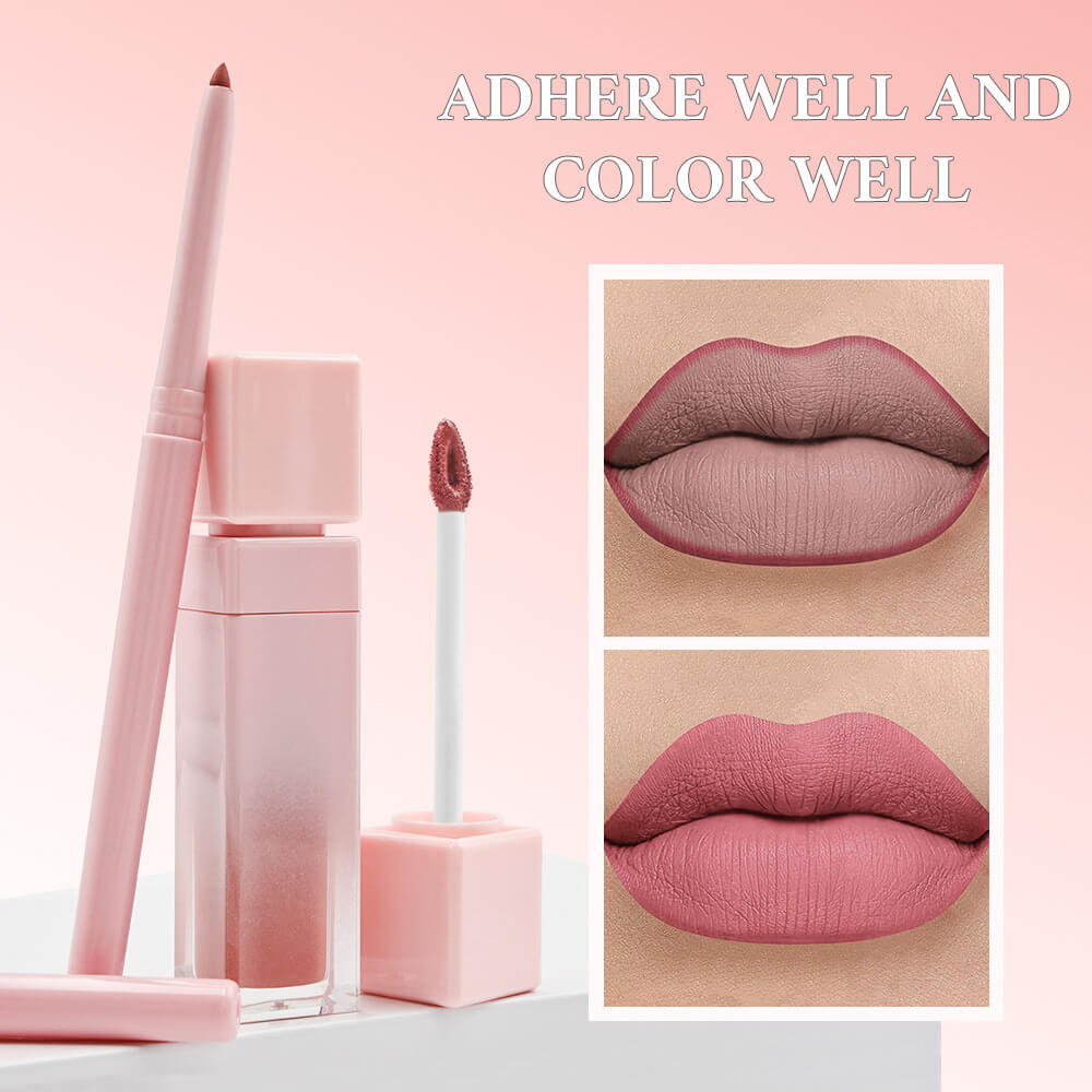 16 color pink liquid lipstick lip liner set matte waterproof long lasting