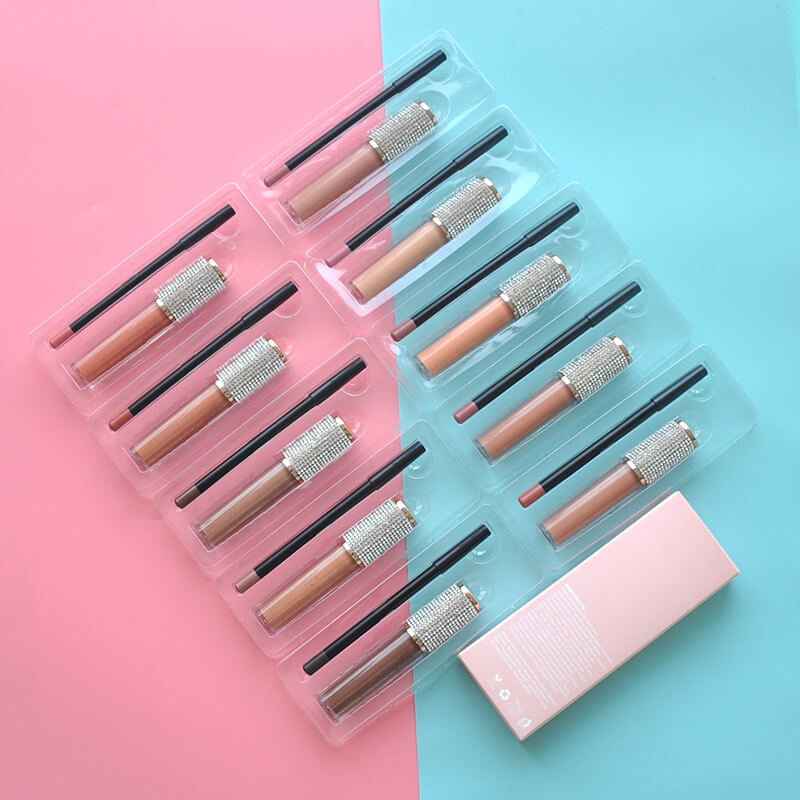 20 color matte lipstick lip liner kit diy lipstick set non-stick long lasting