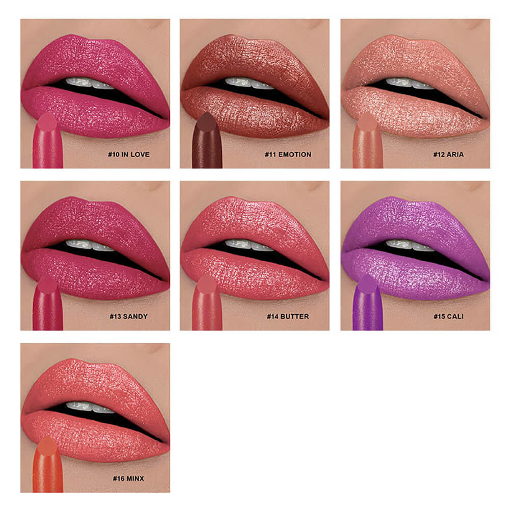16 color glitter lipstick plumping hydrating long-lasting shimmer lipstick