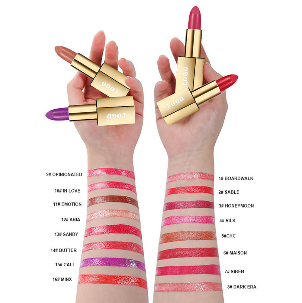 16 color glitter lipstick plumping hydrating long-lasting shimmer lipstick